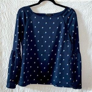 Banana Republic Bubble Print Flared Long Sleeve Blouse